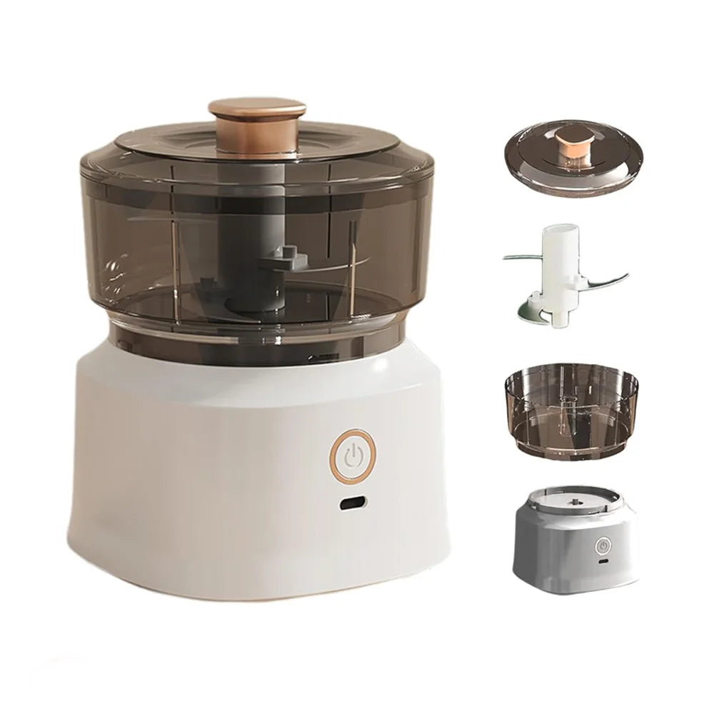 Mini Electric Food Processor USB Charging Garlic Chopper Meat Grinder Vegetable Mincer 350ML Portable Kitchen Tool