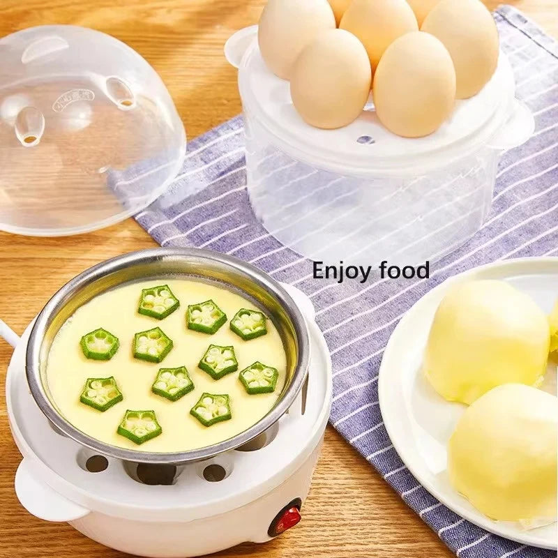 Multifunctional Electric Egg Boiler, Double Layer Egg Steamer and Poacher for Cooking Breakfast in Kitchen