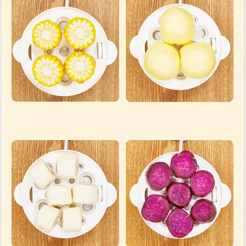 Multifunctional Electric Egg Boiler, Double Layer Egg Steamer and Poacher for Cooking Breakfast in Kitchen