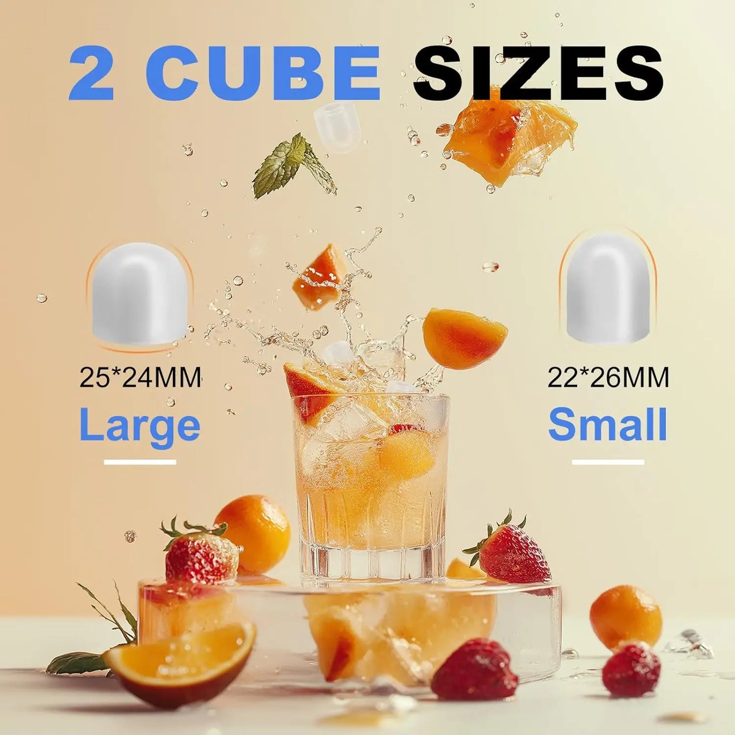 Portable Ice Maker Machine, 9 Cubes in 6 Mins, 26lbs Daily, Auto-Clean with Basket & Scoop for Home Kitchen RV Camping Black