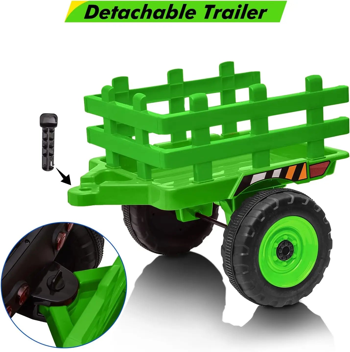 Kids Ride On Tractor,12V Kids Battery Powered Electric Tractor with R/C and Trailer,Toddler Kids Electric Vehicle with Headlight